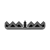 Minimalist Mountain Range with Pine Tree Emblem vector