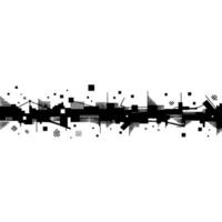 Geometric Cityscape, Minimalist Black White Abstract vector