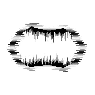 Abstract Mouth - Linear Texture, Dark Silhouette, Minimalist