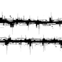 Abstract Circuitry, Digital Grid, Monochrome Texture vector
