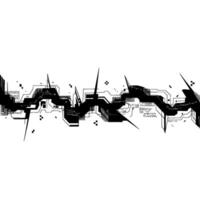 Abstract Circuitscape Minimalist Black White vector