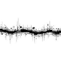 Abstract Circuitry Landscape, Minimalist Digital Composition vector