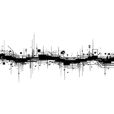 Abstract Circuitry Landscape, Minimalist Digital Composition