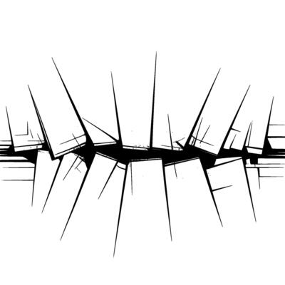Shattered Divide Abstract Crack Formation, Minimalist