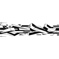 Abstract Geometric Wave, Minimalist Black White, Geometry vector
