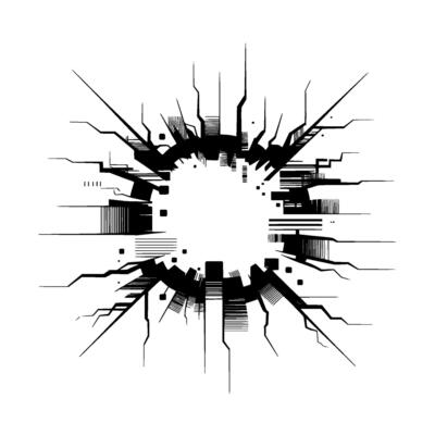 Digital Fracture Abstract Explosion of Lines and Geometry