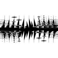 Abstract Geometric Wave, Digital Echoes, Minimalist vector