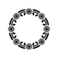 Minimalist Floral Wreath, Circular , Elegant Border vector