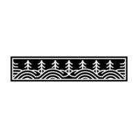 Minimalist Japanese Wave Border, Tranquil Landscape vector