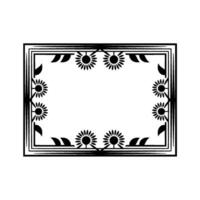 Geometric Sunflower Frame, Art Deco Style vector