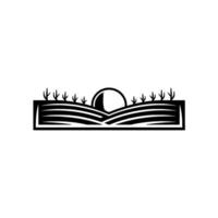 Serene Horizon Minimalist Landscape Emblem, Gradient vector