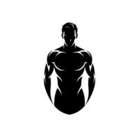 Sculpted Strength Minimalist Male Silhouette Emblem vector