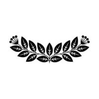 Stylized Black Laurel Wreath, Minimalist Botanical vector