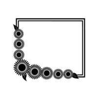 Sunflower Frame Minimalist Botanical vector