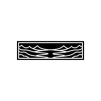 Minimalist Ocean Horizon Emblem, Serene Coastal vector