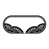 Minimalist Landscape Silhouette, Serene Horizon, Emblem vector