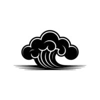 Dynamic Wave Cloud Emblem Minimalist Oceanic Symbol vector