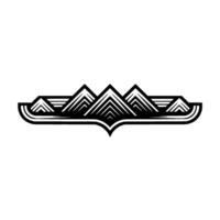 Geometric Mountain Range Emblem, Vintage Style vector