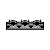 Geometric Wavecrest Border, Art Deco Style - Wave vector