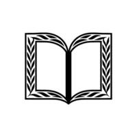 Elegant Open Book Emblem, Decorative vector