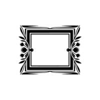Elegant Floral Frame, Vintage , Minimalist Border, Square vector