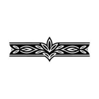 Elegant Black Ornamental Border, Leaf Motif vector