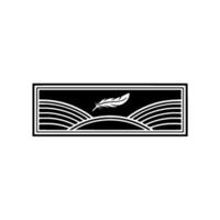 Elegant Feather Horizon Emblem, Minimalist vector