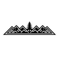 Geometric Mountainscape with Evergreen Silhouette - Mountains vector