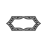 Geometric Hexagonal Frame, Art Deco Style, Hexagon vector