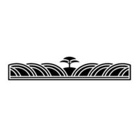 Minimalist Japanese Landscape Border, Geometric Harmony vector
