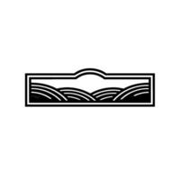 Minimalist Horizon Landscape Emblem, Serene Silhouette vector