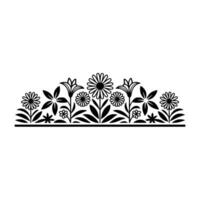 Stylized Floral Border, Vintage Illustration, Botanical vector