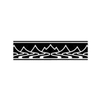 Geometric Wave Border, Minimalist , Black White, Line vector
