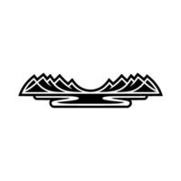 Minimalist Mountain Reflection Emblem, Silhouette vector