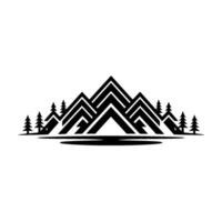 Geometric Mountain Range, Minimalist Landscape Emblem vector
