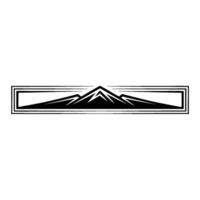 Geometric Mountainscape Emblem, Bold Silhouette vector