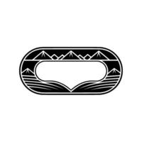 Vintage Mountainscape Emblem, Minimalist vector