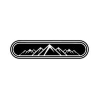 Minimalist Mountain Range Emblem, Adventure Exploration - Mountains vector