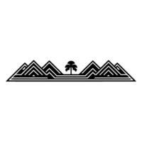 Geometric Mountainscape with Palm Silhouette vector