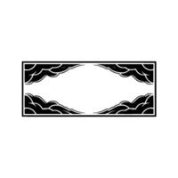 Geometric Cloud Frame, Minimalist, Abstract vector