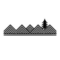 Geometric Mountain Range with Pine Silhouette vector