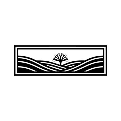 Serene Landscape Emblem Tree of Life Silhouette, Hills
