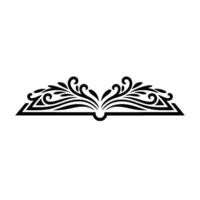 Elegant Open Book Ornament, Vintage Element vector