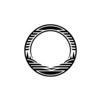 Abstract Oceanic Circle Emblem, Minimalist vector