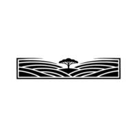 Minimalist Landscape Emblem, Serene Horizon, Isolated vector