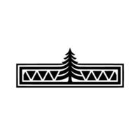 Geometric Forest Emblem, Minimalist Mountain vector
