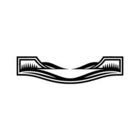 Minimalist Mountain Silhouette, Horizon Line Emblem vector