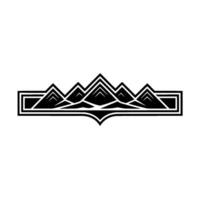 Geometric Mountain Crest Emblem, Bold Minimalist, Landscape vector