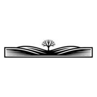 Minimalist Landscape Silhouette, Serene Hillscape Emblem vector