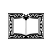 Ornate Book Frame, Vintage Illustration, Open Pages vector